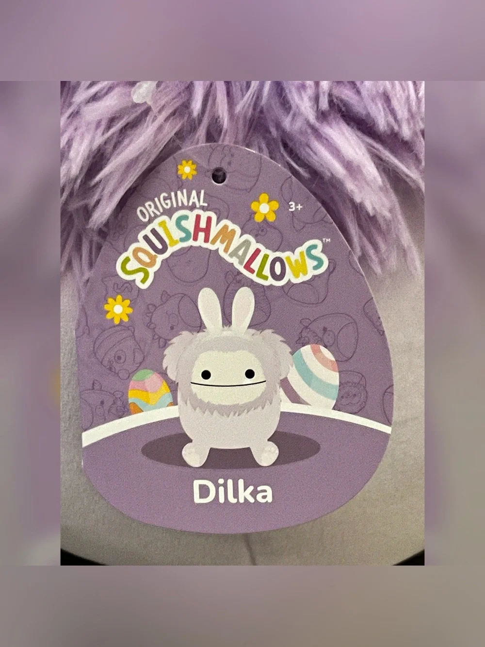 Squishmallows Dilka Lavender Bigfoot Plush with Bunny Ears Stuffed Animal 12